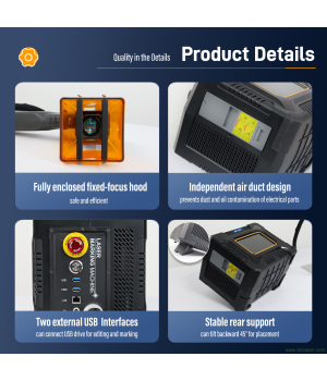 SFX 60W Portable Laser Marking Machine Handheld Fiber Laser Engraver Metal and Non-metal Marking